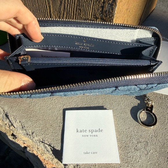 Kate Spade Briar Lane Denim Quilted Wallet - Picture 6 of 7